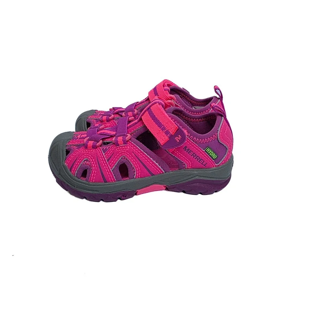 Merrell Girls Hydro Water Sandals Size 9 Pink Purple Strappy Hiking Shoes NEW
